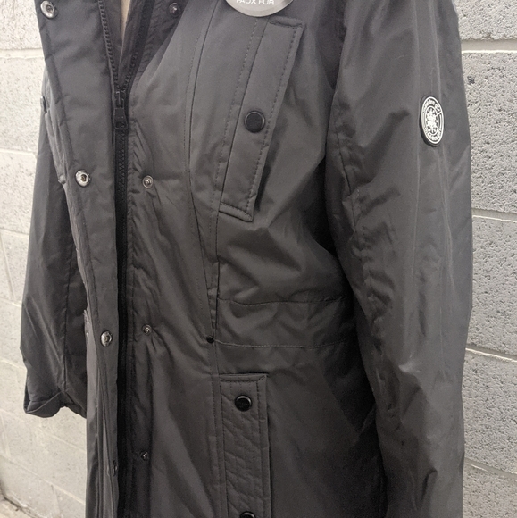 New Madden Girl Faux-Fur Parka Gray Large - Picture 7 of 7